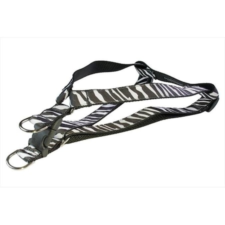 Sassy Dog Wear ZEBRA-WHITE-BLK.4-H Zebra Dog Harness; Black & White - Large